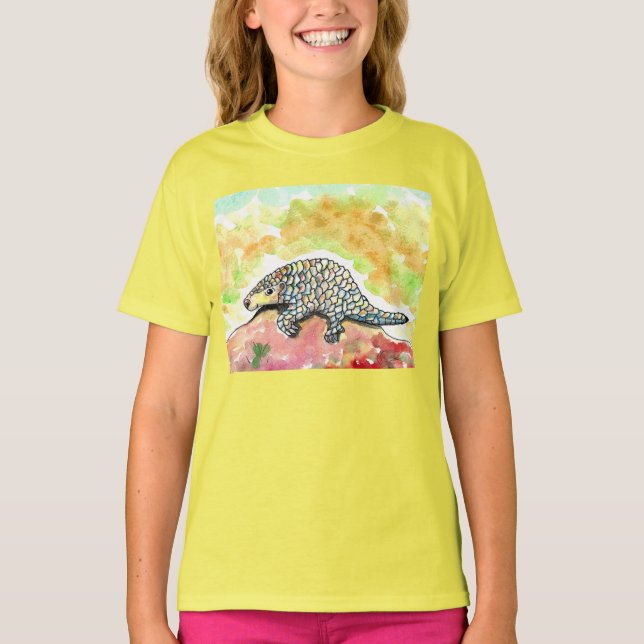 Cute Pangolin Painting T-Shirt (Front)