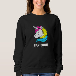Cute Panicorn Pansexual Flag Pan Unicorn Art Gay P Sweatshirt