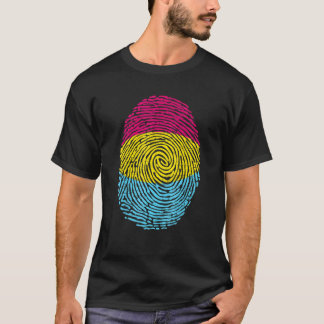 Cute Pansexual Flag Fingerprint Proud Lgbt Pride M T-Shirt