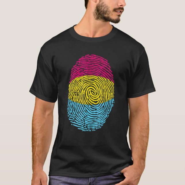 Cute Pansexual Flag Fingerprint Proud Lgbt Pride M T-Shirt (Front)