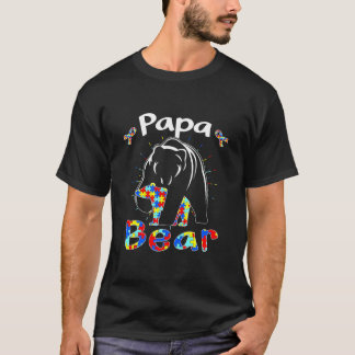 Cute Papa Bear Autism Awareness Autistic Family T-Shirt