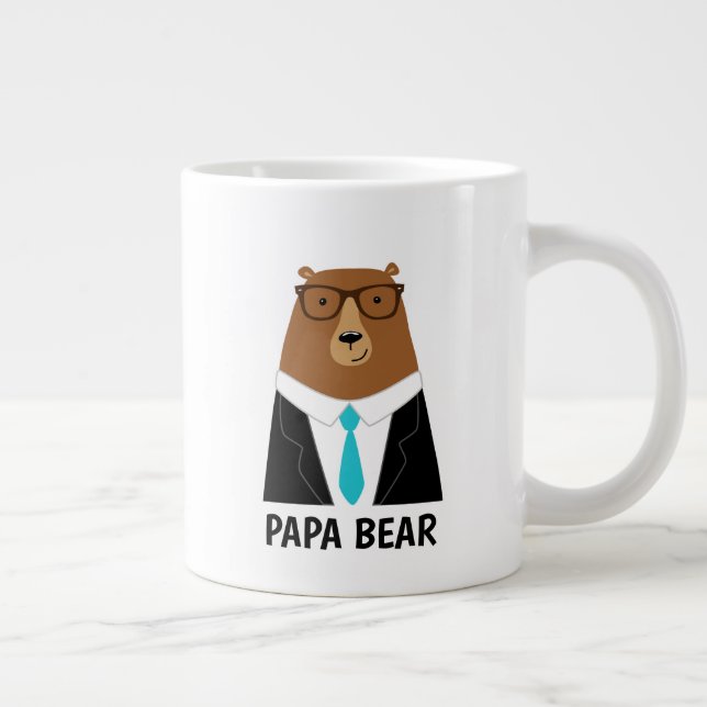 Cute Papa Bear Fathers Day Gift Speciality Mug (Right)