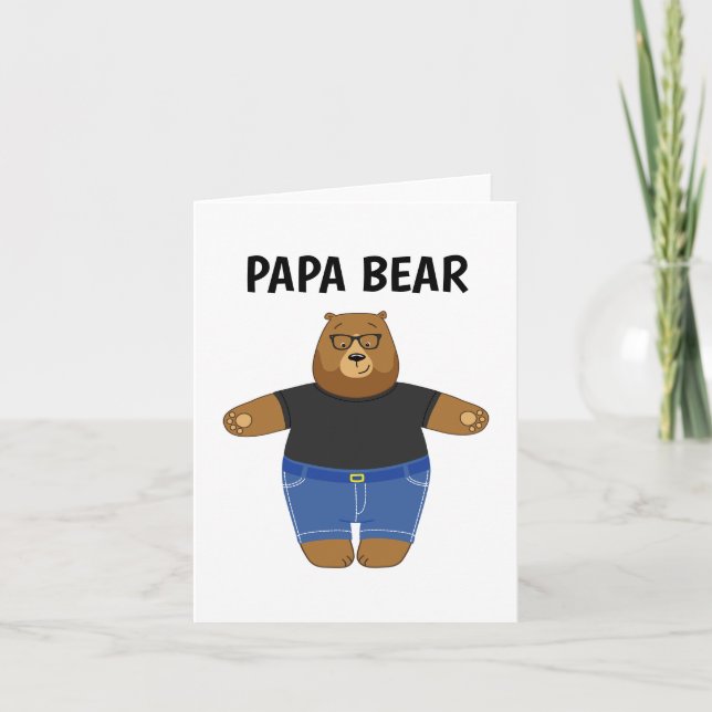 Cute Papa Bear Fathers Day Gift Speciality Mug Note Card (Front)