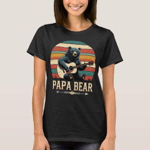 Cute Papa Bear Vintage Father's Day Guitar T-Shirt