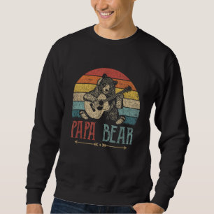 Cute Papa Bear Vintage Father's Day Retro Dad Guit Sweatshirt