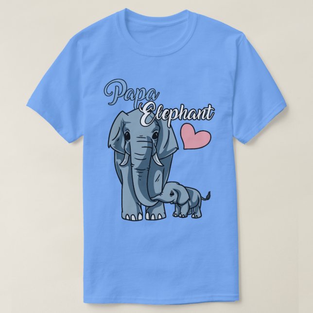 Cute Papa Elephant Baby Shower Gift Future Dad  T-Shirt (Design Front)