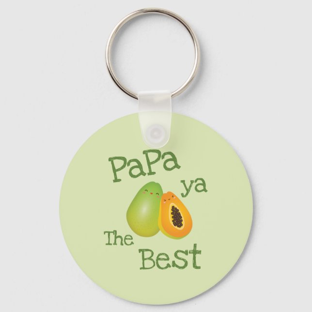 Cute Papa Ya The Best Photo Key Ring (Front)