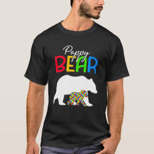 Cute Pappy Bear Autism Awareness Autistic Family T-Shirt