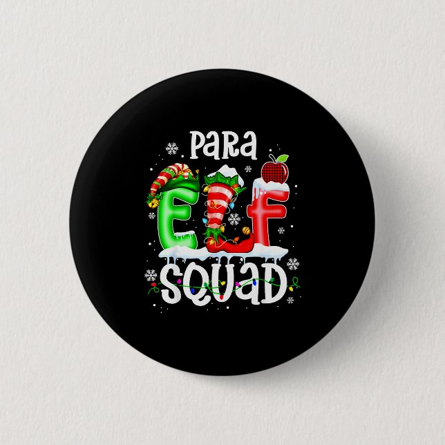 Cute Para Elf Squad Funny Christmas Elf Kids Teach 6 Cm Round Badge (Front)