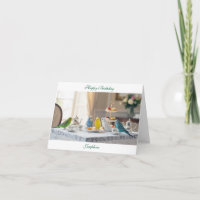 Cute Parakeet Budgies Afternoon Tea Birthday
