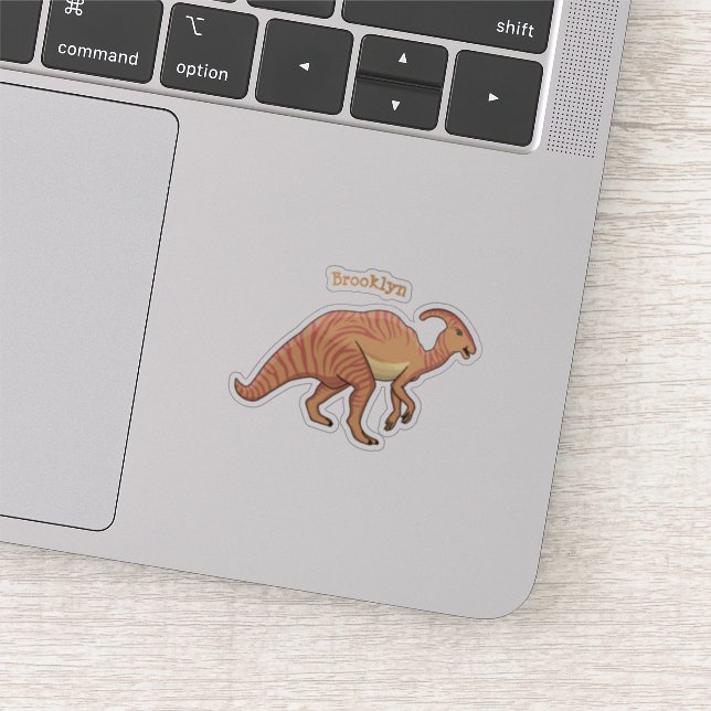 Cute parasaurolophus dinosaur cartoon illustration (Detail)