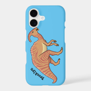 Cute parasaurolophus dinosaur cartoon illustration