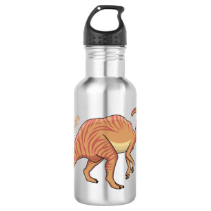 Cute parasaurolophus dinosaur cartoon illustration 532 ml water bottle