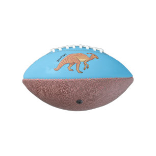 Cute parasaurolophus dinosaur cartoon illustration football