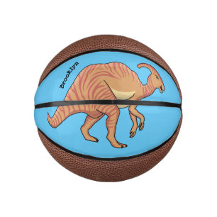 Cute parasaurolophus dinosaur cartoon illustration mini basketball