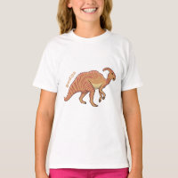 Cute parasaurolophus dinosaur cartoon illustration