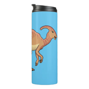 Cute parasaurolophus dinosaur cartoon illustration thermal tumbler