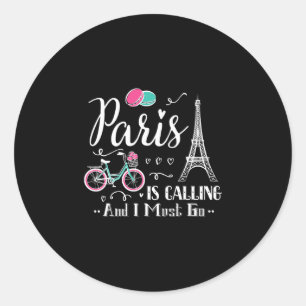 Cute Paris France Vacation Travel Christmas Gift Classic Round Sticker
