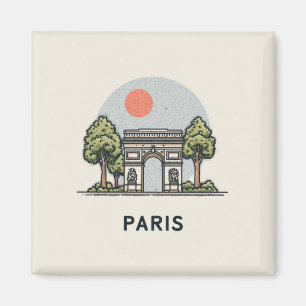 Cute Paris Illustration Magnet