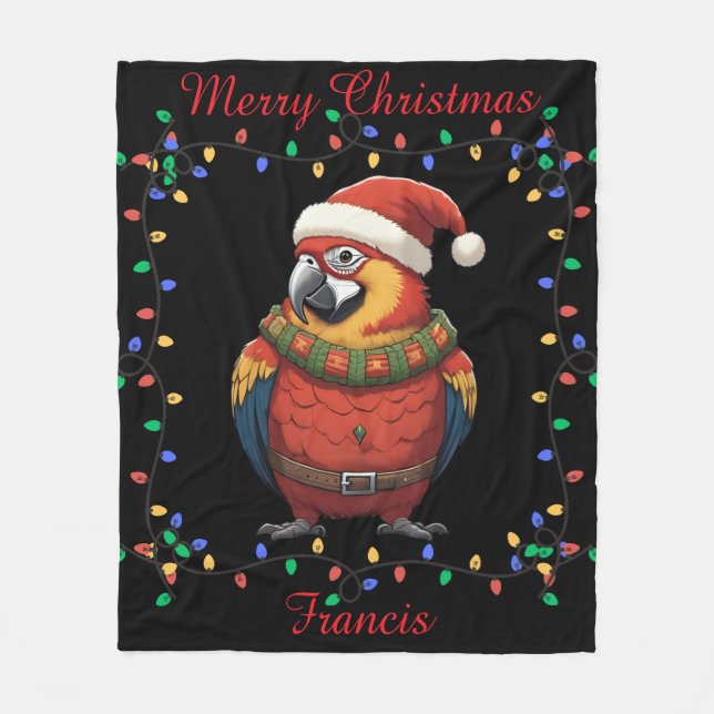 Cute Parrot Fleece Blanket (Front)