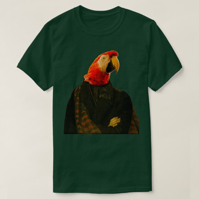 Cute parrot Macaw Distinguish Royal Dog Pets on re T-Shirt (Design Front)