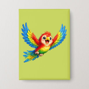 Cute Parrot with Big Eyes Happy Colourful Bird