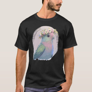 Cute Parrotlet Parakeet Bird Flower Crown Pet Bird T-Shirt