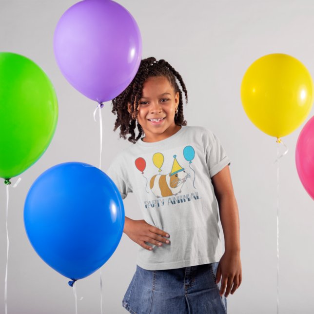 Cute Party Animal Guinea Pig and Balloons Graphic T-Shirt (Creator Uploaded)