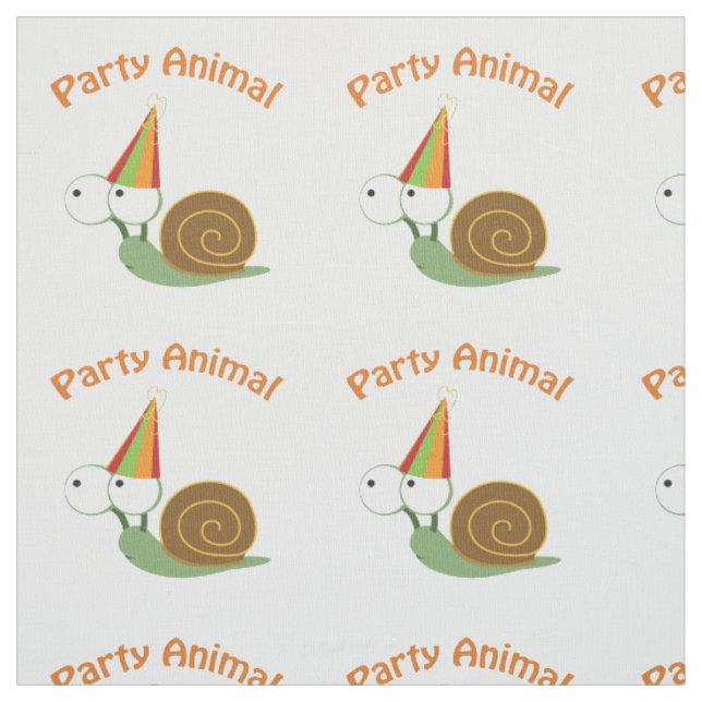 Cute Party Animal Snail Fabric (Swatch)