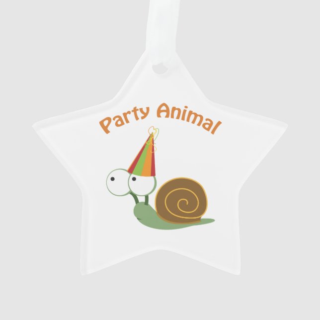 Cute Party Animal Snail Ornament (Back)