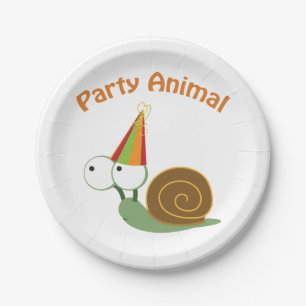 Cute Party Animal Snail Paper Plate
