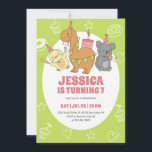 Cute Party Animals Cartoon Kids Birthday Invitation<br><div class="desc">Cute design for kids,  boys or girls who love animals. Perfect for sweet bee theme birthday party or baby shower. You can customise the wording to fit other occasions.</div>
