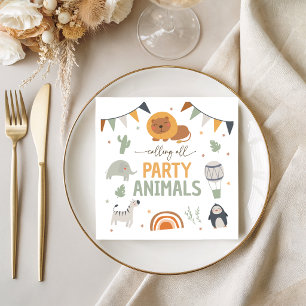 Cute Party Animals Safari Birthday Napkins