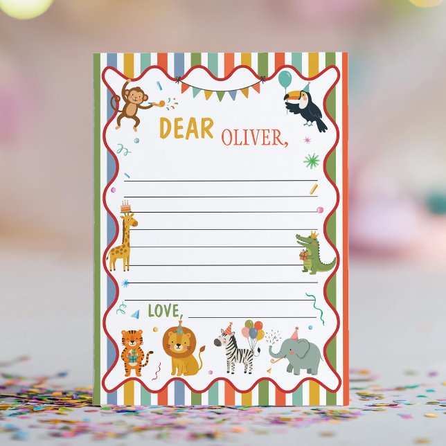 Cute Party Animals Time Capsule Note Message Card (Creator Uploaded)