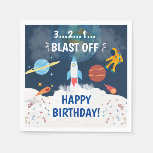Cute Party Astronaut theme Birthday Napkin
