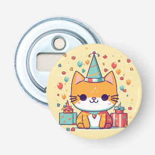 Cute party cat birthday bottle opener