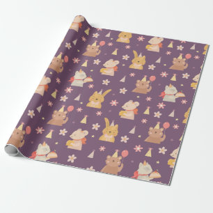 Cute Party Critters Wrapping Paper