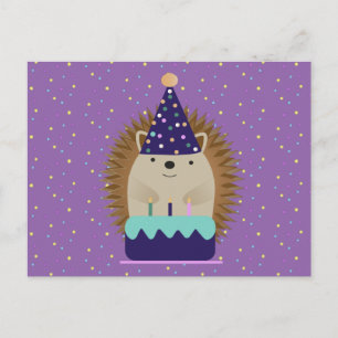 Cute Party Hedgehog Postcard