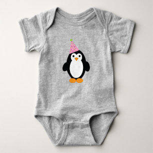 Cute Party Penguin Baby Bodysuit