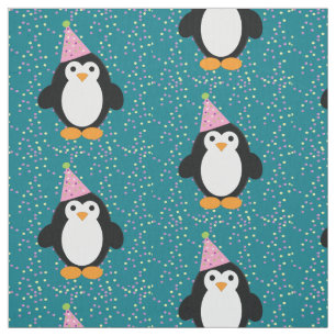 Cute Party Penguin Fabric