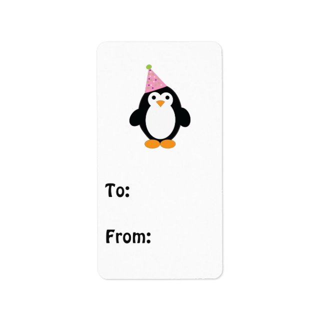 Cute Party Penguin Label (Front)
