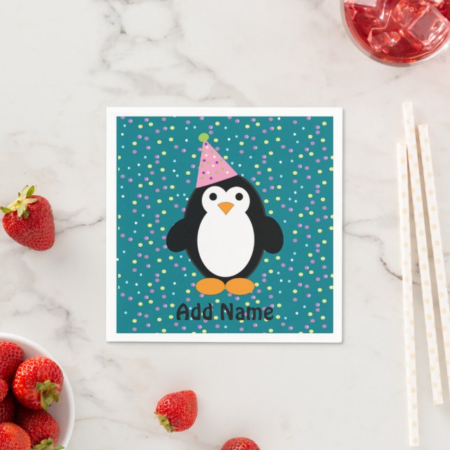 Cute Party Penguin Napkin (Insitu)