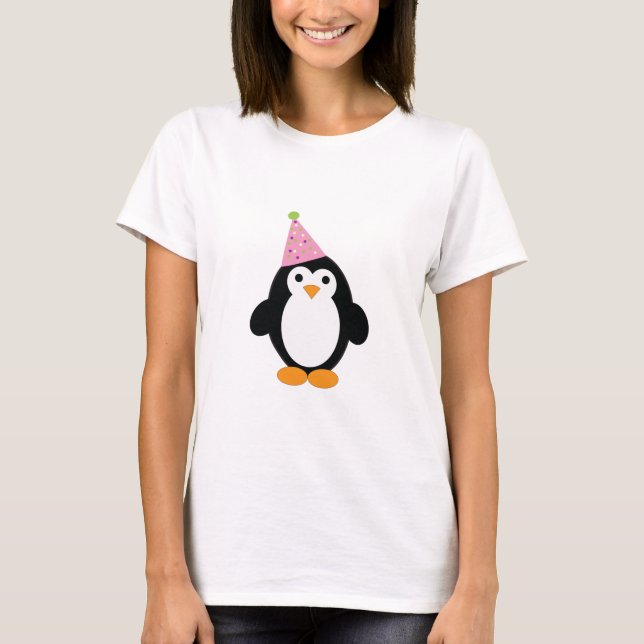 Cute Party Penguin T-Shirt (Front)