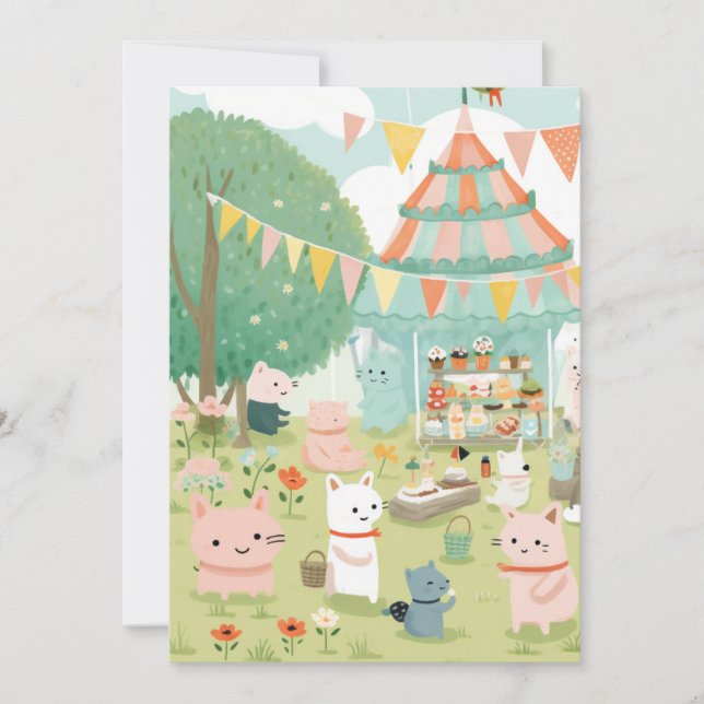 Cute party themed. Birthday Invitation (Front)