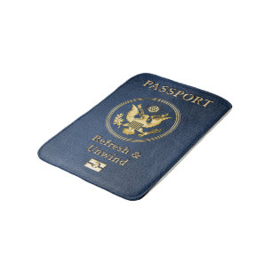 Cute Passport Cover Relax And Unwind Shower Mat