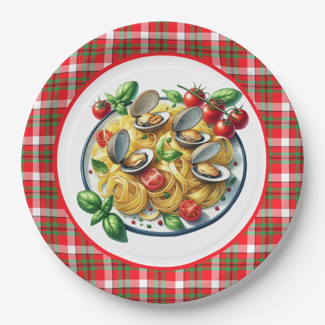Cute pasta lovers dinner  paper plate (Front)