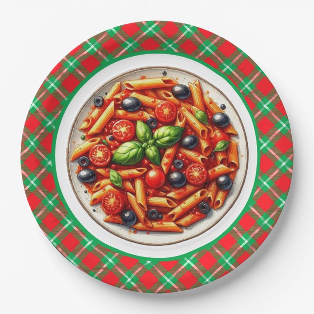 Cute pasta lovers dinner paper plate (Front)