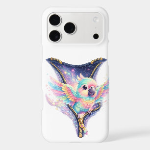Cute Pastel 3D Parrot Zipper iPhone Case