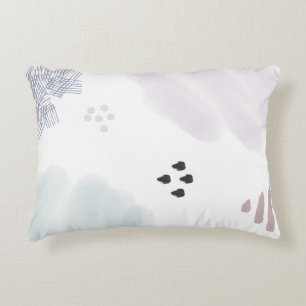 Cute Pastel Abstract Brush Stroke Decorative Cushion