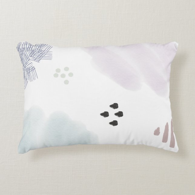 Cute Pastel Abstract Brush Stroke Decorative Cushion (Front)